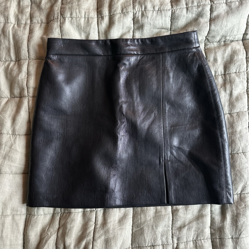 Aritzia Black Faux Leather Mini Skirt